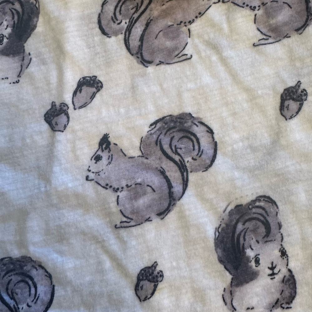 Anthropologie Cream Squirrel Print Blouse - Picture 2 of 2